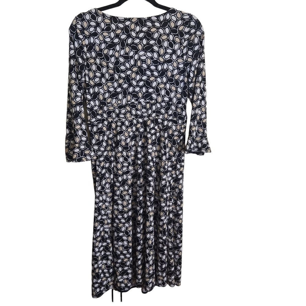 Sigrid Olsen Black White Pattern Empire Waist Seq… - image 2